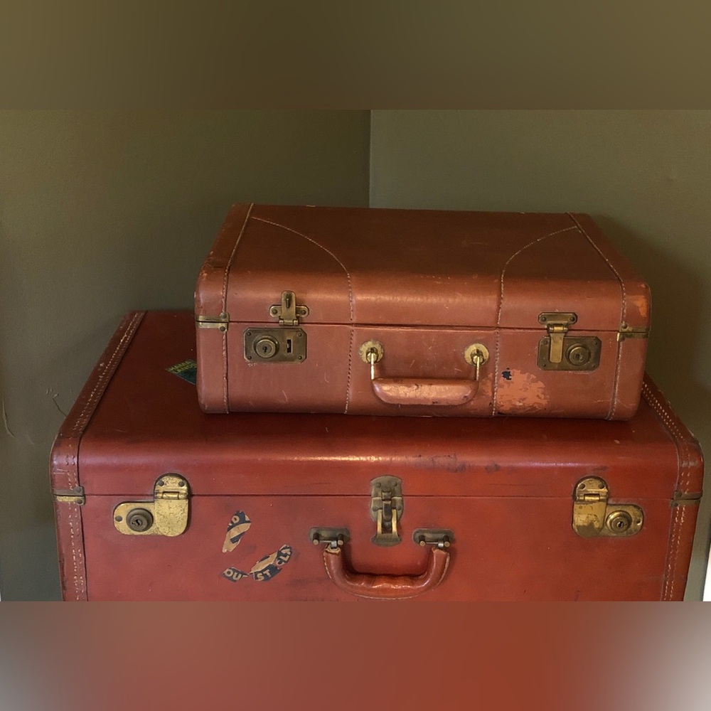 Vintage Hard Side Leather Suitcase (#1 of 2)